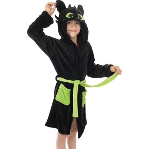 How to Train Your Dragon Night Fury Robe Pajamas Cosplay Bath Robe Sleepwear Pajamas Cartoon For Kids