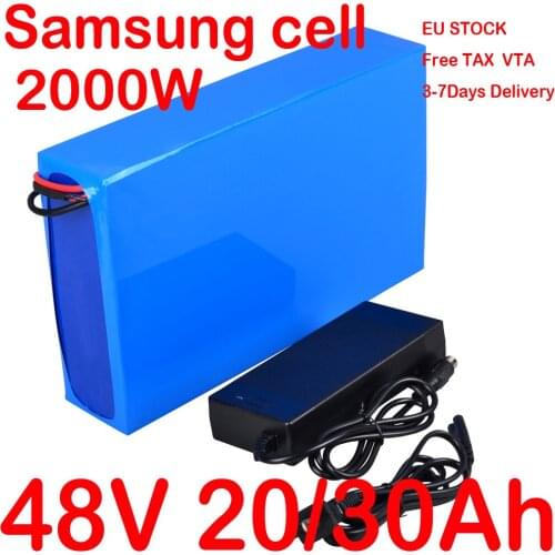 48V 30AH electric bike battery 48V electric scooter battery 48V lithium battery use samsung cell for 48V 1000W 2000W ebike motor