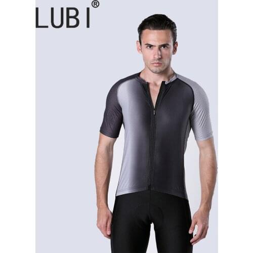 LUBI Gradient color Men Cycling Jersey Short Sleeves Tops Bicycle MTB Downhill Shirt Road Bike Team Summer Sports Men Clothing