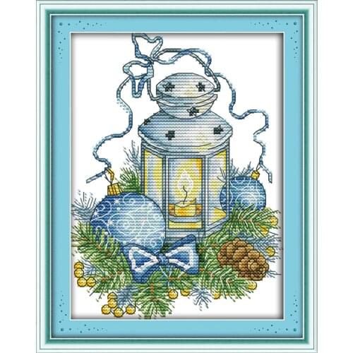 Needlework Cross stitch Sets For Embroidery kits DIY The blue Christmas lights Patterns Counted Cross-Stitching Christmas art