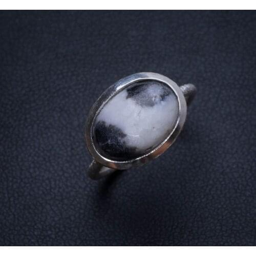 Natural Pinolith Jasper Handmade Unique 925 Sterling Silver Ring, US size 6.75 T6946
