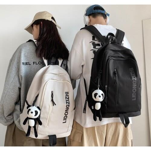 2021 New Unisex Bagpack Black Large Capacity Schoolbag Waterproof Laptop Travle Bag Boys Girls Kids Korea Ligh Book Bag Backpack