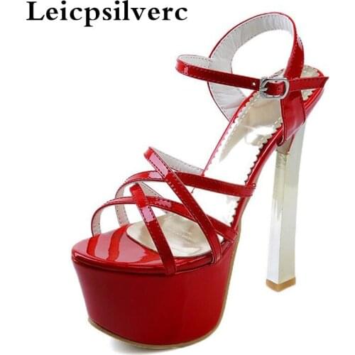 The new summer super sexy women high-heeled sandals thick bandage catwalk shoes