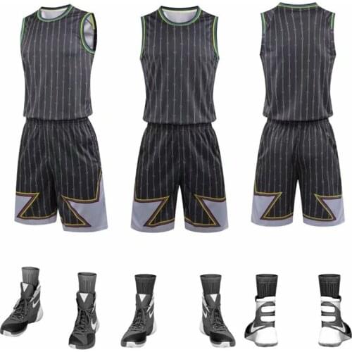 New Men Basketball Jersey Sets Quick-drying Sports Suits Adult Basketball Jerseys Uniforms Sleeveless Shirts & Shorts