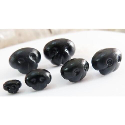 New size 7x10mm/12x15mm/14x18mm/15x20mm/17x22mm/18x24mm black plastic safety toy animal nose & hard washer--size option-200pcs