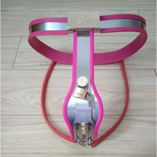 The new Y-shaped lock female chastity belt,Stainless Steel+silicone top quality,Wear comfortable chastity female belts,sex slave