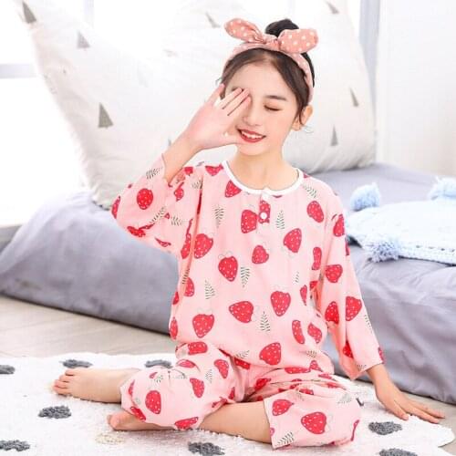 Girls Clothes Children Pajamas Kids Boys Clothes Set Sleepwear Toddler Homewear Cartoon Summer Pyjamas Long Sleeve Cotton Suit