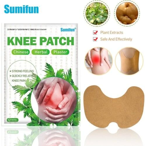 Sumifun 12Pcs Knee Plaster Sticker Wormwood Extract Knee Joint Ache Pain Joint Swelling Relief Arthritis Rheumatoid Patch