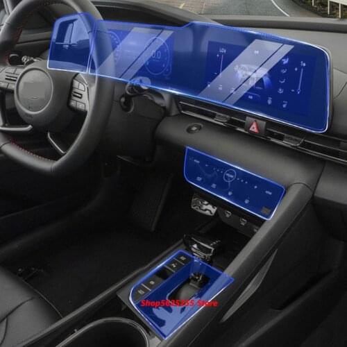 For Hyundai Elantra CN7 2021 2022 Transparent Protective Film Gear Shift Fram Membrane Dashboard Screen Protector Car Sticker