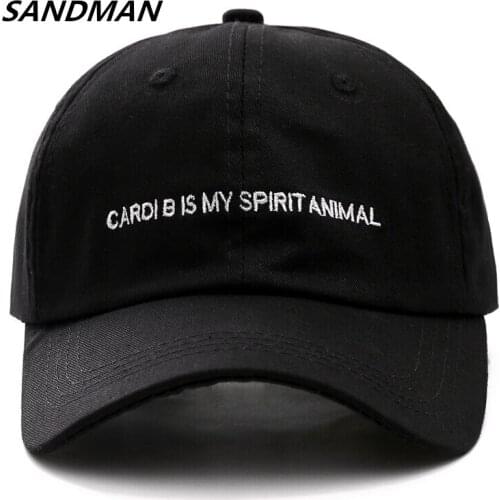 SANDMAN CARDI B IS MY SPIRIT ANIMAL Snapback Cap Cotton Cardib Baseball Cap For Men Women Adjustable Hip Hop Dad Hat Bone