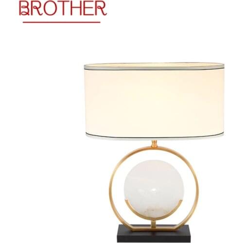 BROTHER Modern LED Table Lamp Luxury Design E27 White Marble Desk Light Home LED Decorative For Foyer Living Room Office Bedroom