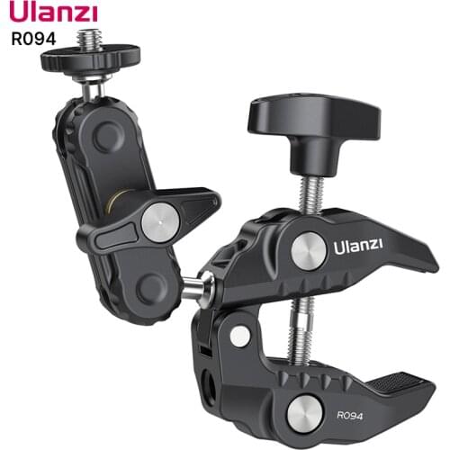Ulanzi R094 Super Clamp Extend 1/4 3/8 Thread for Magic Arm LED Fill Light Microphone Universal Ball Head Clamp Load Max 1.5kg