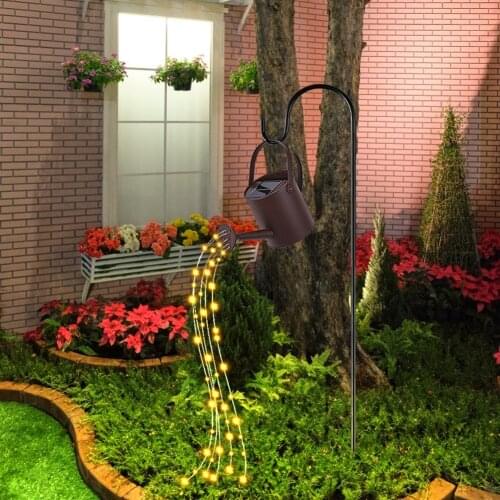 LED Kettle Solar Light Wrought Iron Watering Can Fairy Lamp Shower Lamp Outdoor Decoration For Garden Courtyard Patio Flower Bed