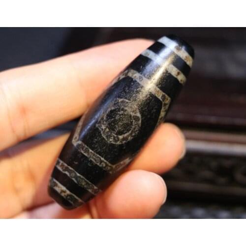 Treasure Talisman Magic Power Tibetan old Agate 3 Eye Wisdom Elements Big Drum dZi Bead Amulet Pendant Talisman Timestown UPD21