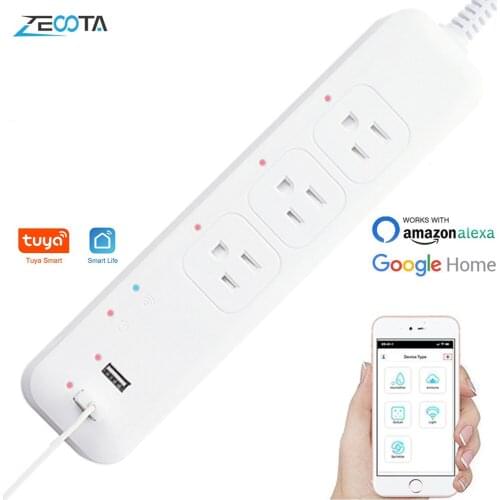 WiFi Smart Power Strip Surge Protector 3 way US Plug Outlet Wireless Socket USB Remote Independent Control by Alexa Google Home