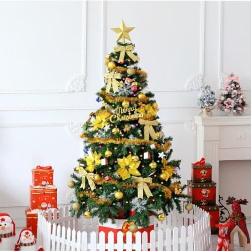 1.5 M Christmas Tree Decoration Package Luxury Encryption PVC Luminous Set Support Custom-made Home Decor Navidad Arboles