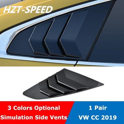 1 Pair Quarter Louver Cover Vents Rear Side Window Car Styling For CC 2019