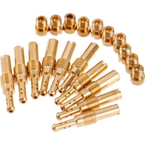 10Pcs Set Slow/Pilot Jet for PWK type CVK type PE &10Pcs Carburetor Main Jet Kit