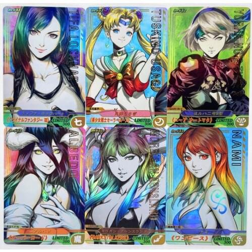 18pcs/set ACG Dragon Ball Sailor Moon Demon Slayer Kimetsu No Yaiba Toys Hobbies Hobby Collectibles Game Collection Anime Cards