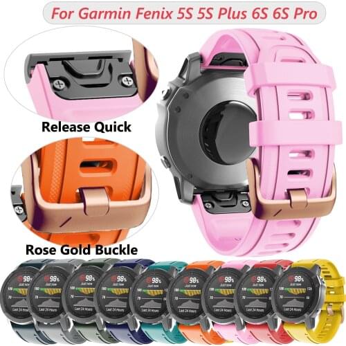 20mm Silicone Sport Watchband Strap for Garmin Fenix 5S 6S Pro 5S Plus 6S Watch Release Quick Easyfit Wrist Band Bracelet Correa