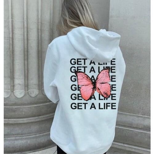2021 Fashion Autumn Women Hoodie Explosion Private butterfly Sweatshirt Hoodies Long-Sleeved Black Women Harajuku Sweatshirt