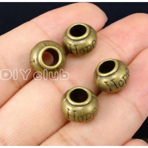 30pcs-Antique Bronze Hope Beads, Spacer Beads 11x8mm