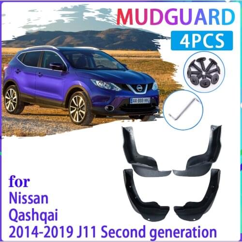 4 PCS Car Mud Flaps for Nissan Qashqai J11 2014 2015 2016 2017 2018 2019 Mudguard Splash Guards Fender Mudflaps Auto Accessories