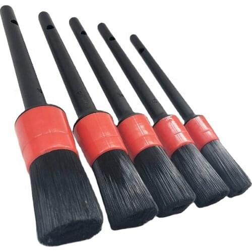 5 pcs soft car detailing brush set auto interior brush wheel cleaning tool automotive detail brushes for leather air vent emblem