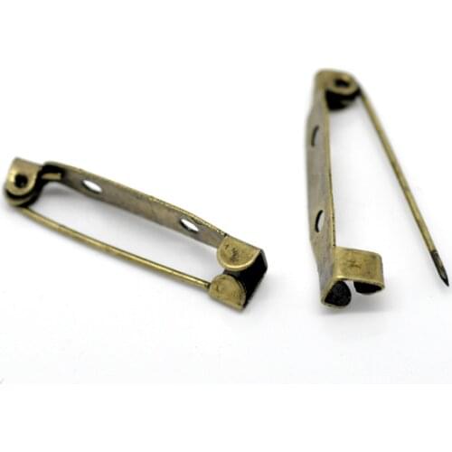 DoreenBeads 100 Bronze Tone Brooch Back Bar Pins Findings 31x6mm (B15652)
