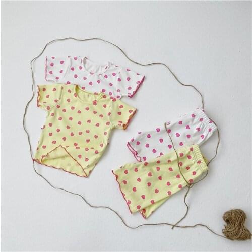 Kid Pajamas Set Girls Lounge suits Pjs T-shirt + Shorts 2020 Summer Clothes Toddler Clothing Clothes 6m to 4 Years Old