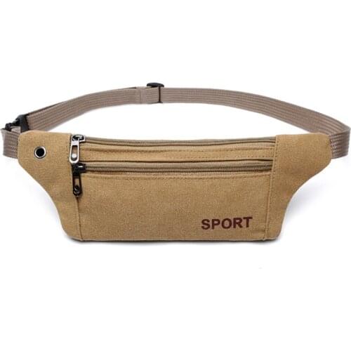 Women Men Pack Waist Belt Bag Canvas Purse Travel Camping Hiking Pocket Belly Pouch for Phone Coins 2021 New