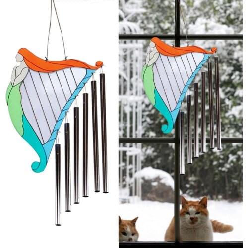 Home Garden Decorations Mermaid Acrylic Wind Chime Hanging Pendant Home Window Handicraft Dropship