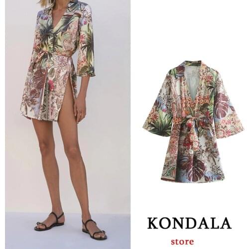 Летние платья-халаты KONDALA China At AliExpress