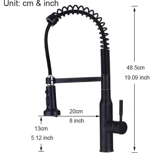 Black Nickel Kitchen Spring Faucet Pull Out Sprayer Single Handle Mixer Tap 360 Rotation 3-way Spray Kitchen Mixer Water Tap