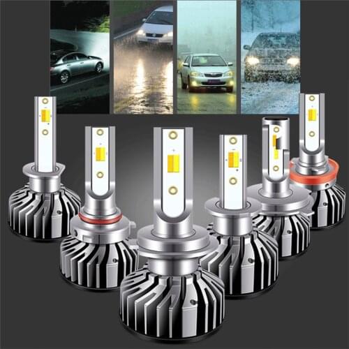 H1 H3 H4 LED H7 LED H8 9005 9006 H11 LED Headlight Bulb 3 Color Temperature Changeable 3000K 4300K 6000K Auto Car Lights Lamp