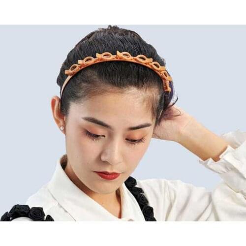 Fashion Hairbands Multilayer Hollow Woven Headband Braiding Device Double Bangs Hairstyle Rhinestone Braided Aggregate Headwear
