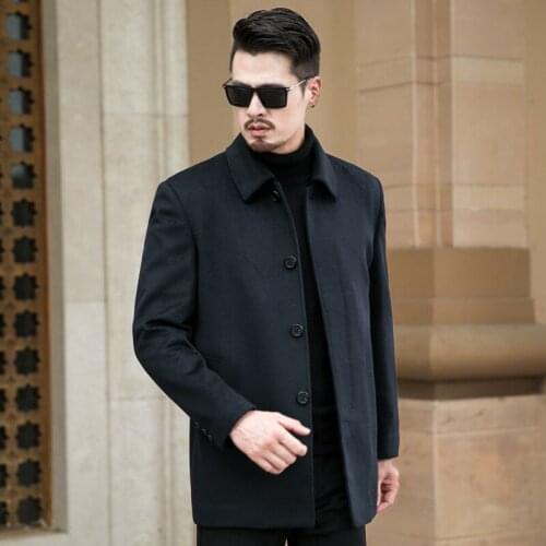 8XL 7XL mens cashmere coat men 100% wool trench male turn down collar single breasted woolen outerwear new autumn winter