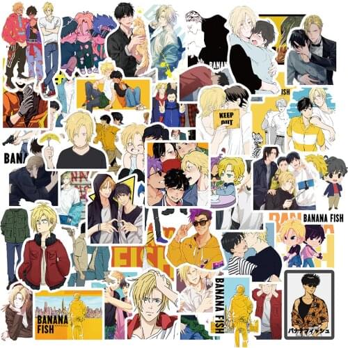 10/30/50pcs Anime BANANA FISH Stickers For Stationery Laptop Skateboard PVC Backpack Bottle Bicycle Waterproof Car Decal Sticker