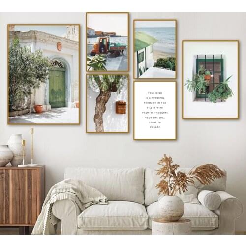 Tree Window Italy Building Landscape Wall Art Canvas Painting Posters And Prints Wall Pictures For Living Room Decor Aesthetics