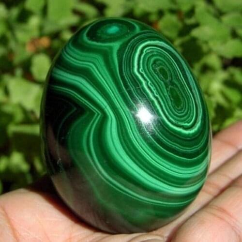 4cm Natural Green Malachite Tangling Jade Egg Original Stone Decoration