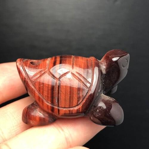 Natural red tiger eyes, blue sands crystal carved turtle handicrafts home decoration