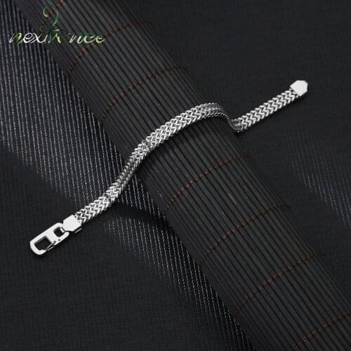 Nextvance Powerful Men Stainless Steel Bracelets Double Edit Square Steady Bracelet Bangle Father Boyfriend Lover Jewelry Gift
