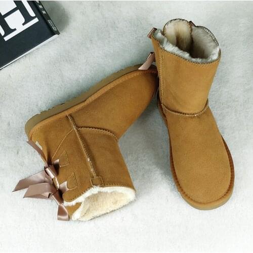 New Fashion Australia Classic Boots Top Quality Genuine Leather Snow Boots Women Winter Boots Thick Plush Female Ankle Boots