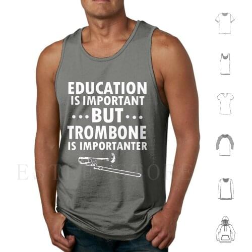 Is Important But Trombone Is Importanter! Tank Tops Vest Sleeveless Trombone Band Geek Band Member Marching Band Musical