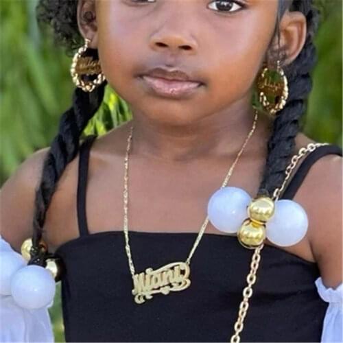 Personalized Two-Tone Gold-Plated Nameplate Customized Name Necklace 3D New Jewelry2021 Stainless Steel Pendant For Women Gift