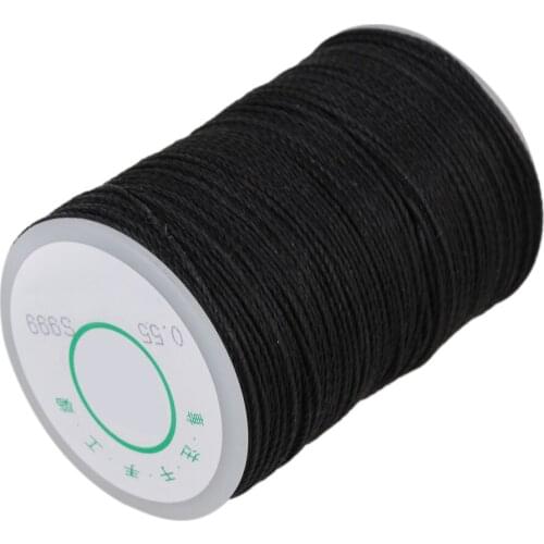 0.55mm 113M Leather Sewing Flat Waxed Polyester Thread Cord DIY Tools Black