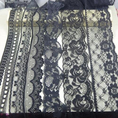 10 yards/lot black non-Elastic non-Stretch Lace trim DIY headband sewing garment accessories