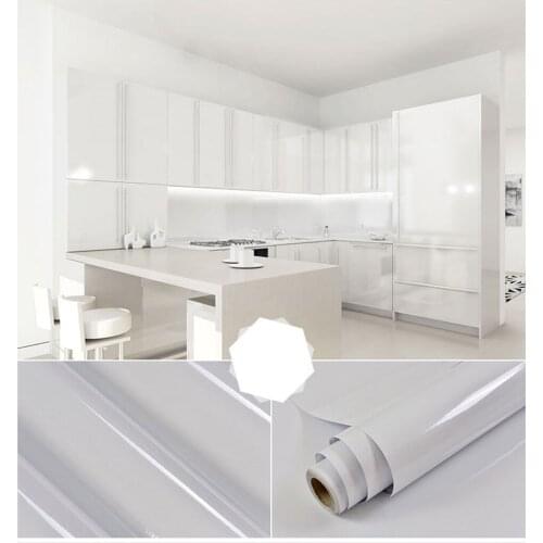 PVC Vinyl Glossy Contact Paper for Kitchen Cabinet Door Cover Stickers Home Decor Waterproof Renovation Self Adhesive Wallpaper