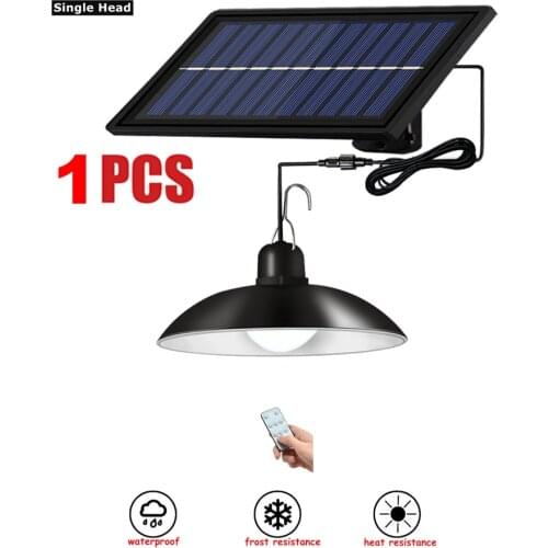 Remote 30 led 2 head Retro Lampshade Garden Solar Light Bulb Chandelier Solar Powered Pendant Light 16Ft Cord Solar Lamp Hanging