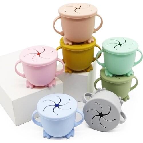 Silicone Baby Kids Silicone Snack Cup Spill-proof Snack Food Bowl Portable